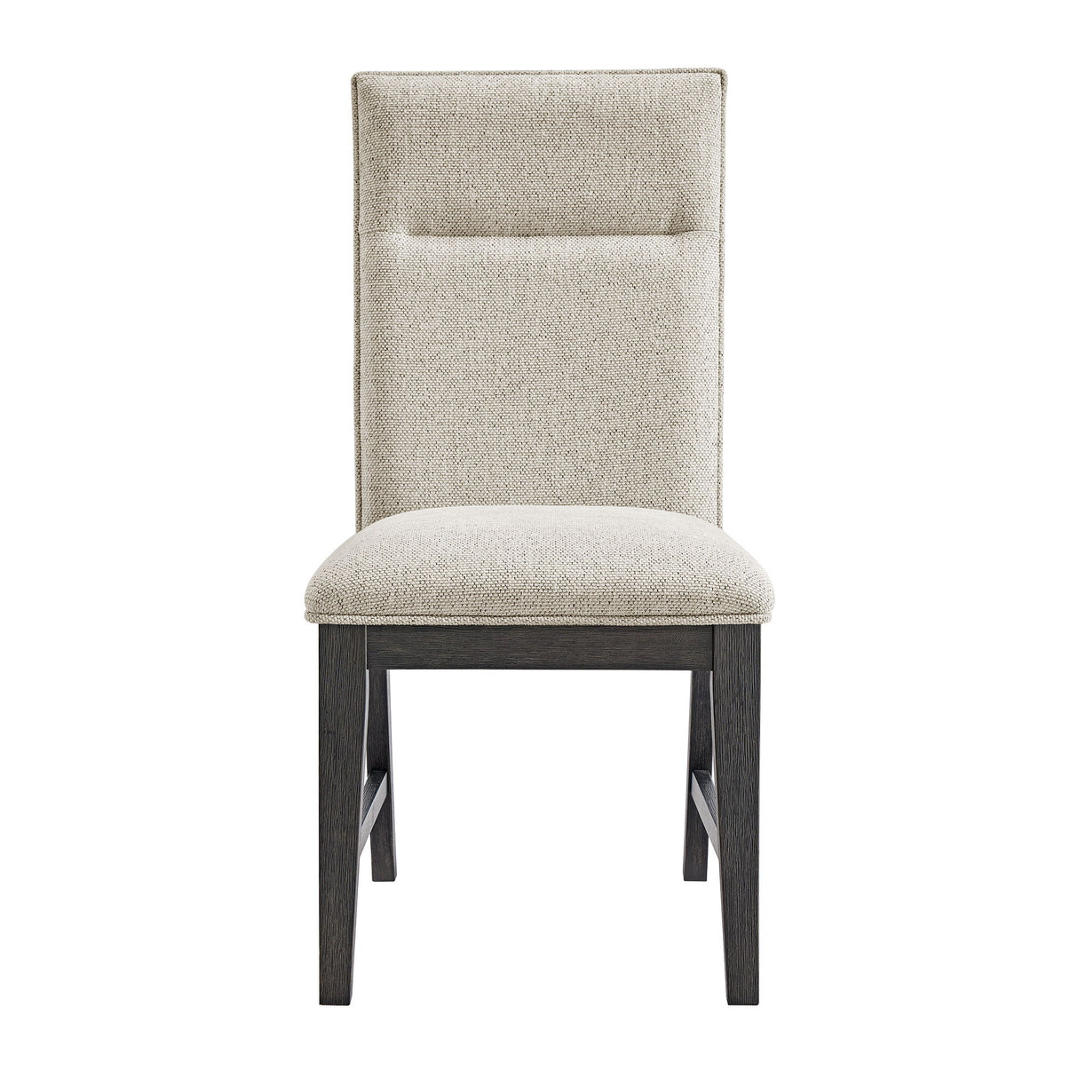 Axel - Silla de comedor tapizada (Juego de 2) - Gris claro / Espresso