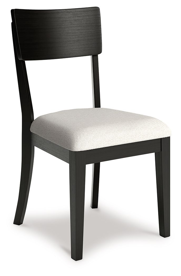 Portdown - Dining Upholstered Side Chair (Set of 2) - Black
