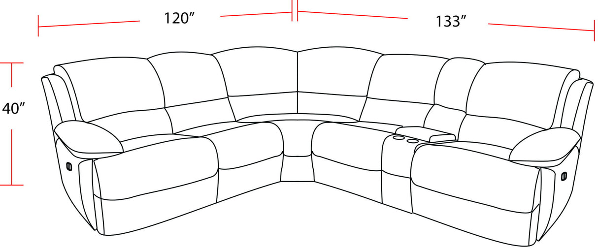 Gladiator - 6 Piece Modular Power Reclining Sectional