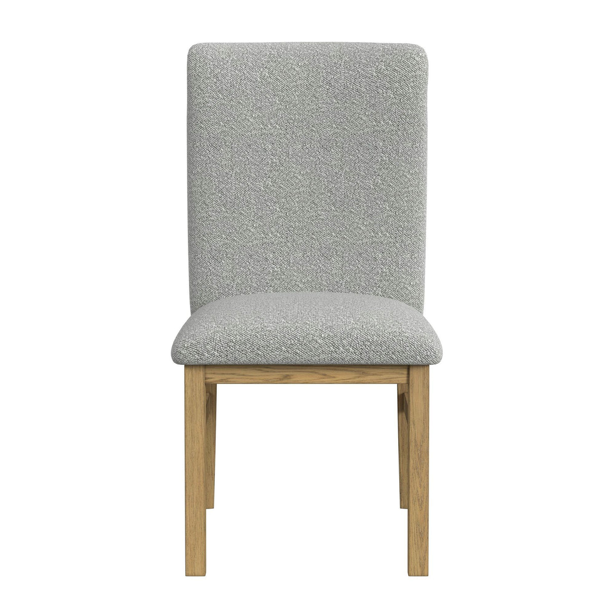 Portland - Silla de comedor con respaldo cuadrado (juego de 2) - Natural / Gris