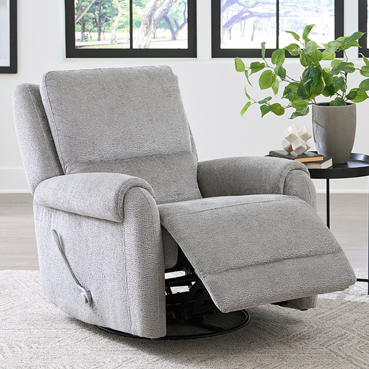 Gentry - Sillón reclinable giratorio manual y deslizante
