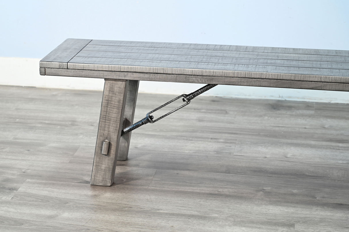Alpine - Banco con Tensor, Asiento de Madera - Gris
