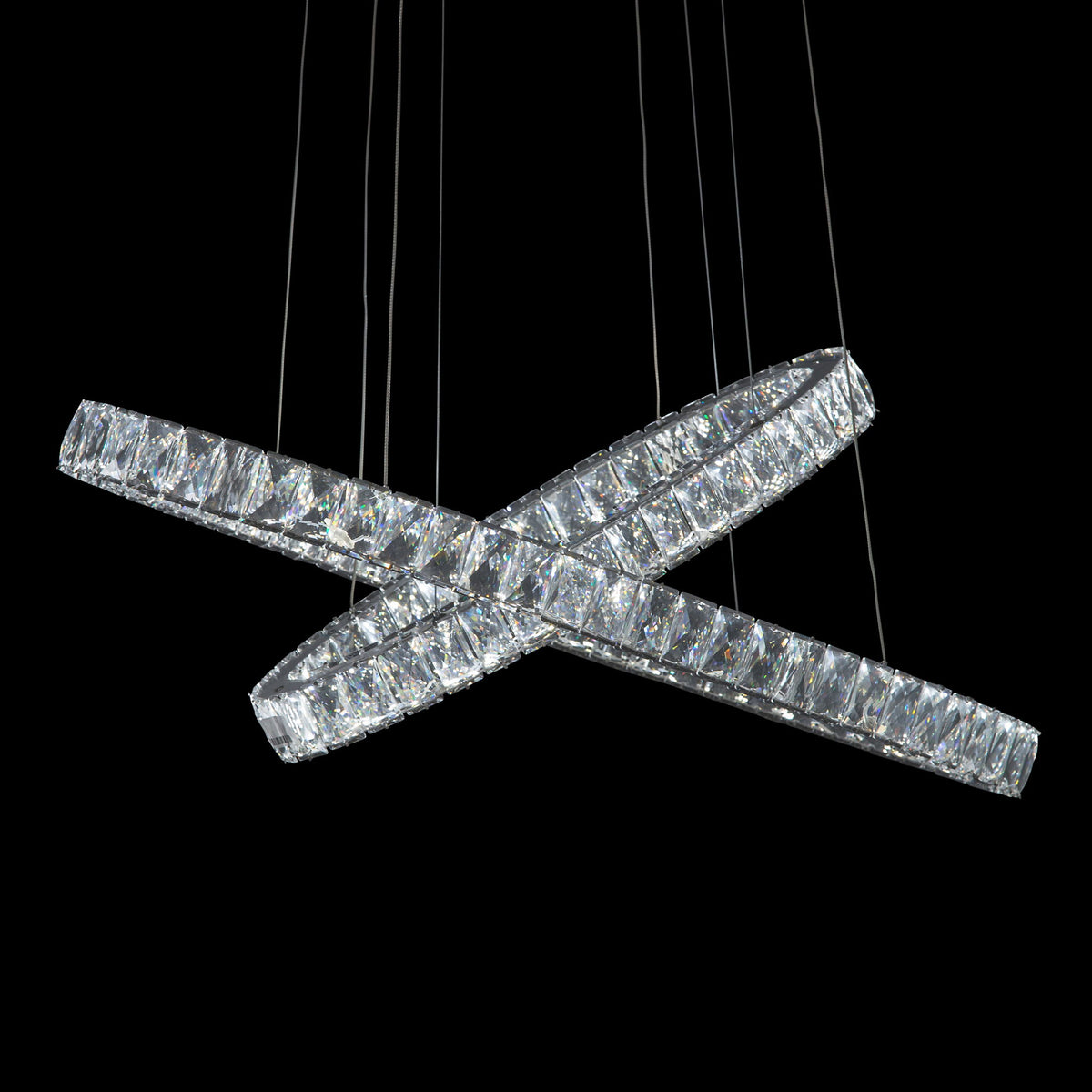 Michael Amini Lighting - Crossover Modern Crystal LED Chandelier - Chrome