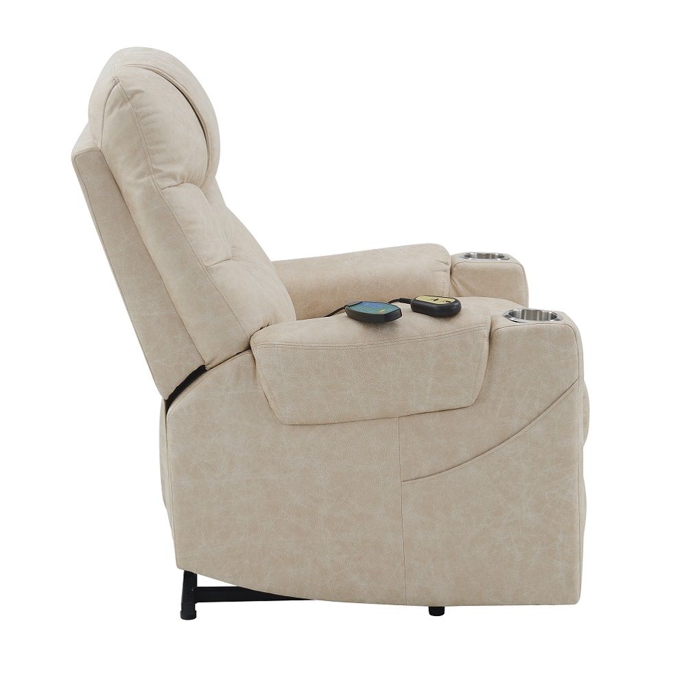 Nairi - Reclinable eléctrico con elevación, calefacción y masaje - Gris claro