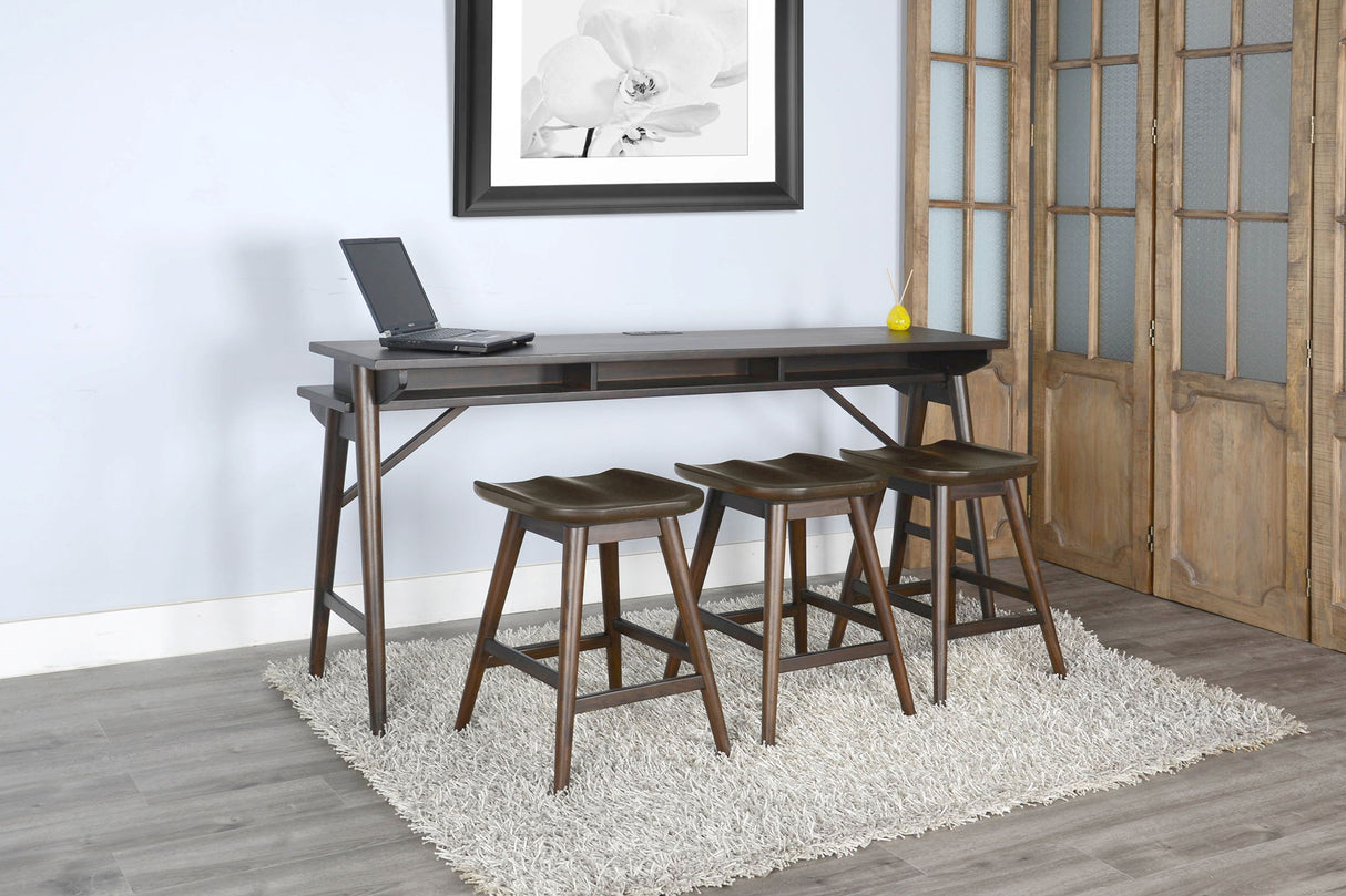 Americana - Taburete de 24"H con asiento tipo silla de montar - Marrón oscuro