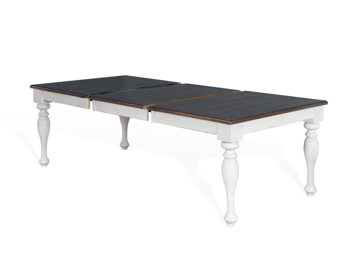 Bourbon County - Rectangular Dining Table With Extensions - White / Dark Brown