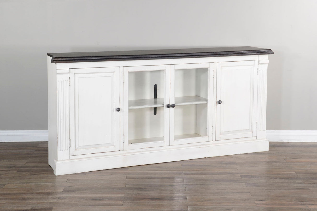 Carriage House - Mueble de TV - Blanco Rural / Oscuro Europeo