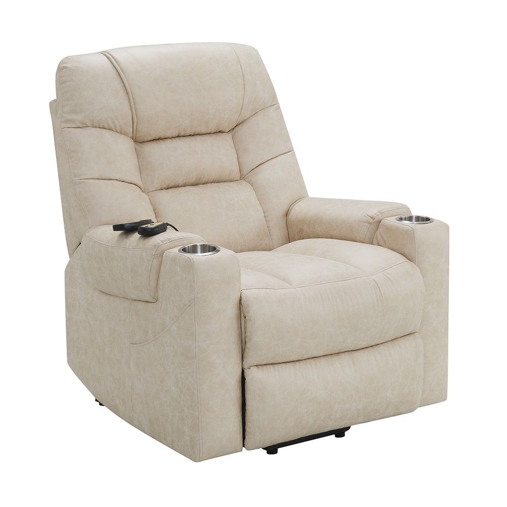 Nairi - Reclinable eléctrico con elevación, calefacción y masaje - Gris claro