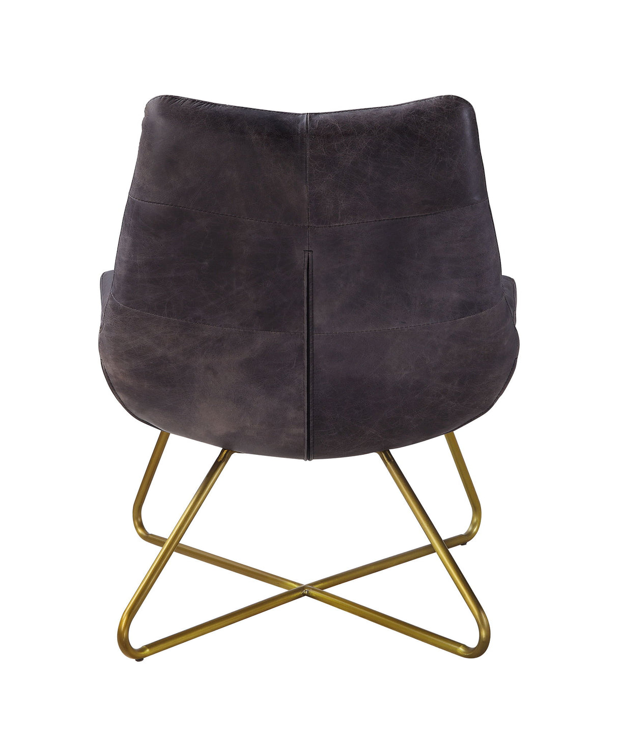 Sillón decorativo Dhalsim - Piel de grano superior ébano antiguo