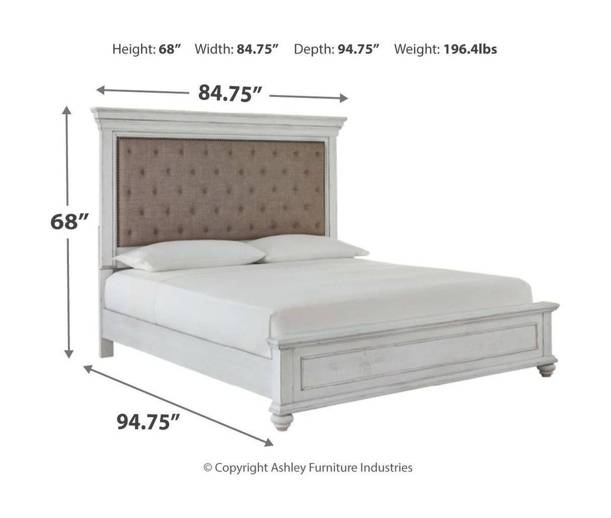 Kanwyn - Cama tapizada con paneles
