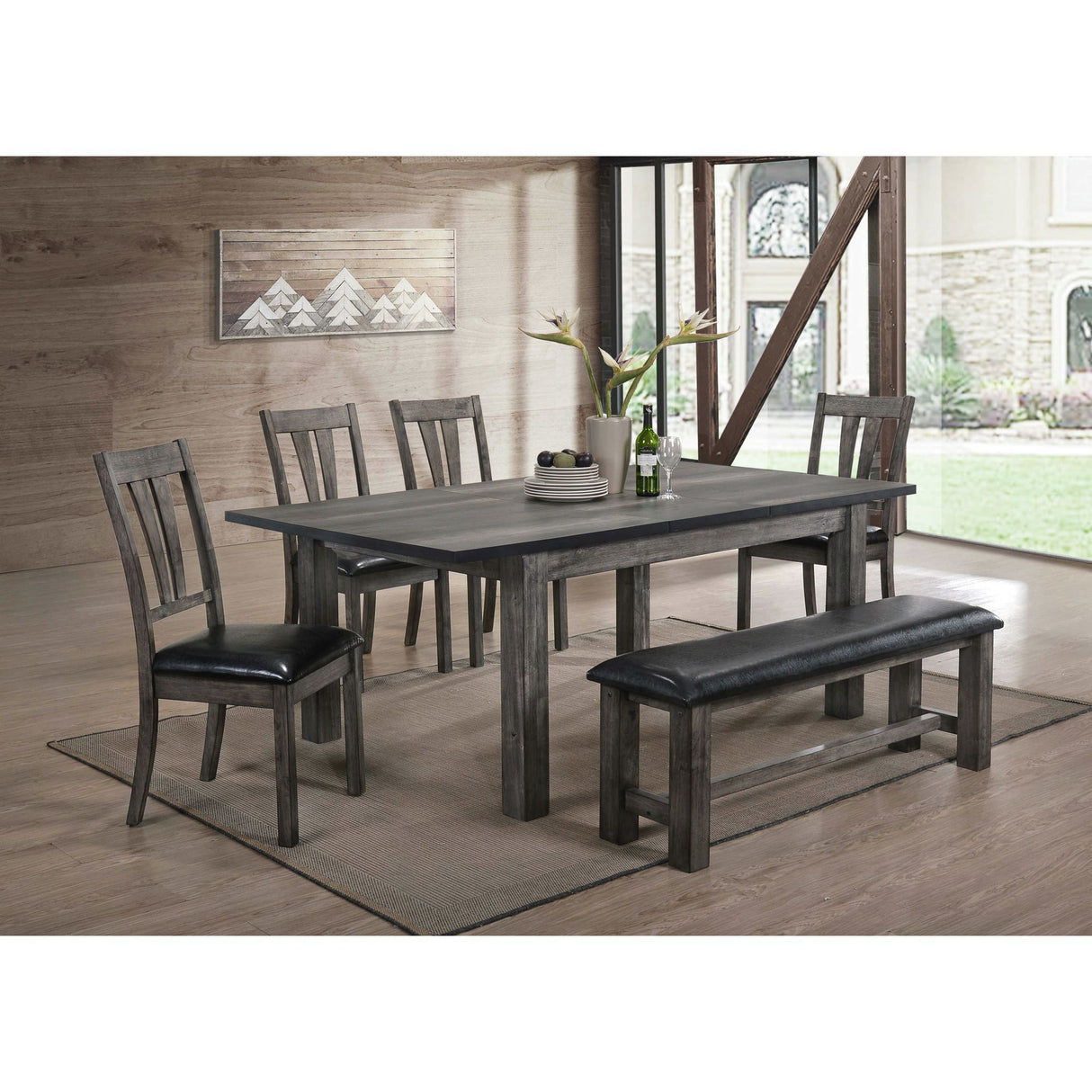 Nathan - Juego de comedor con asientos acolchados