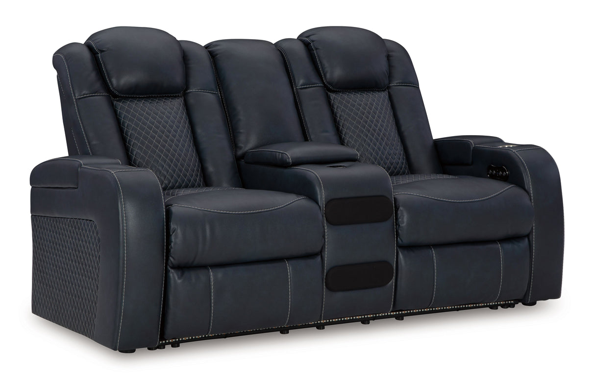 Fyne-dyme - Sofá biplaza reclinable eléctrico con consola/reposacabezas ajustable
