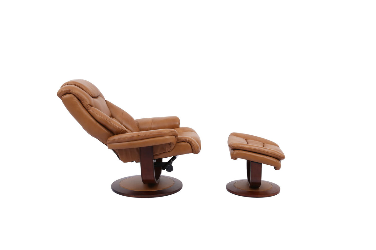 Monarch - Sillón reclinable giratorio manual y otomana