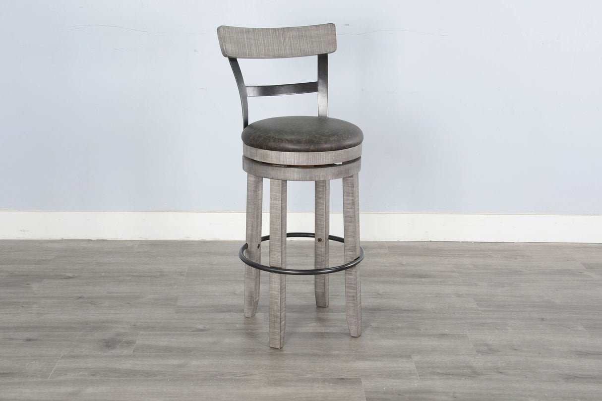 Alpine - Taburete giratorio de bar, asiento acolchado (juego de 2) - Gris
