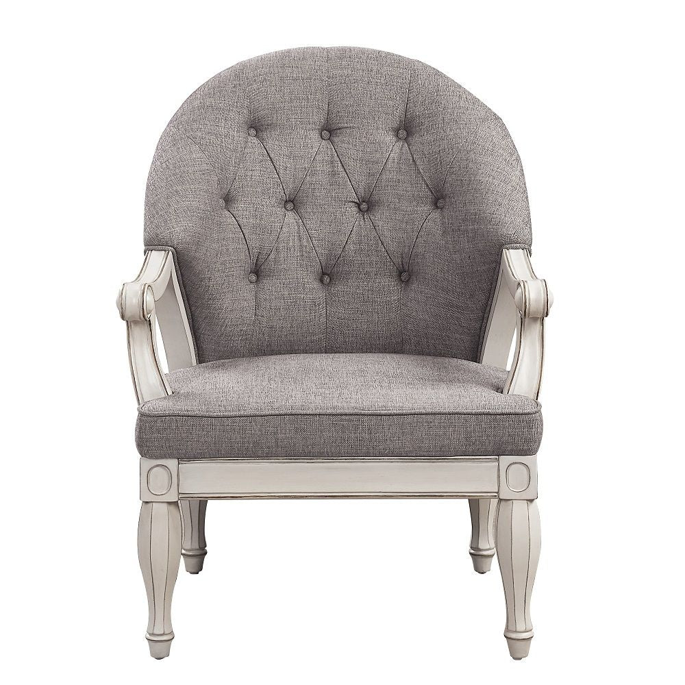 Florian - Silla - Gris y Blanco Antiguo