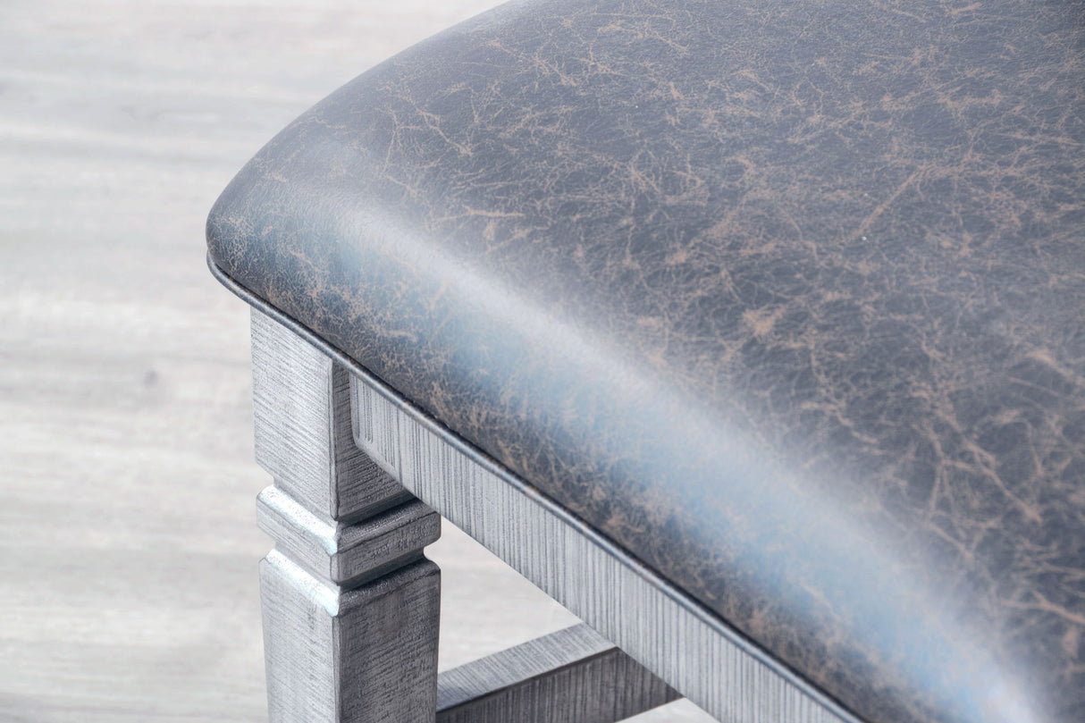 Homestead Hills - Silla de comedor con respaldo de escalera (Juego de 2) - Hoja de tabaco / Gris alpino