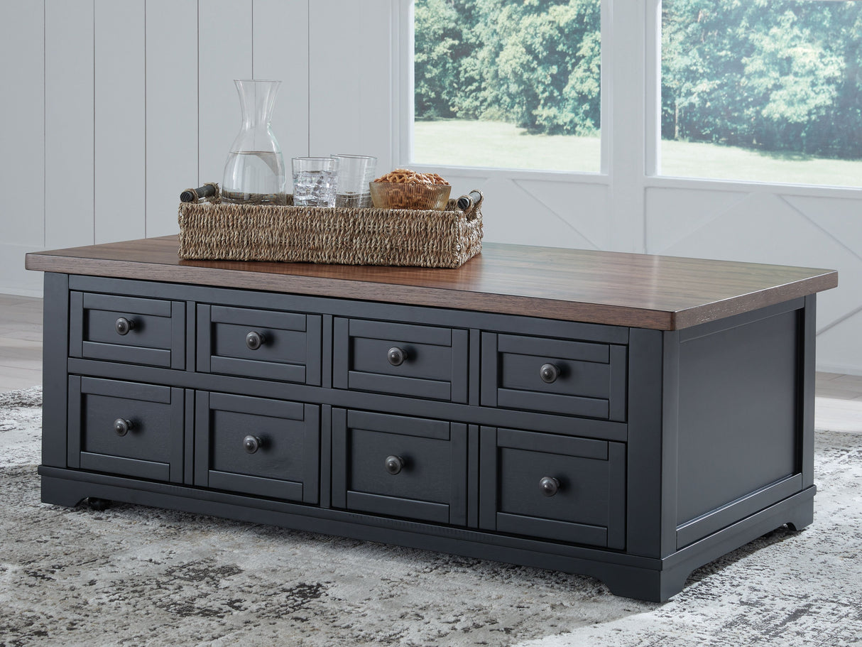 Wildenauer - Mesa de centro elevable - Marrón / Negro