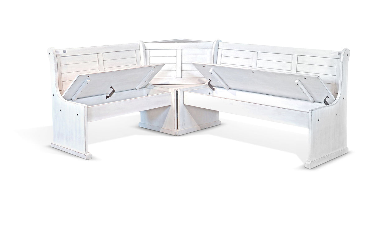 Bayside - Wood Breakfast Nook Dining Set - Marble White