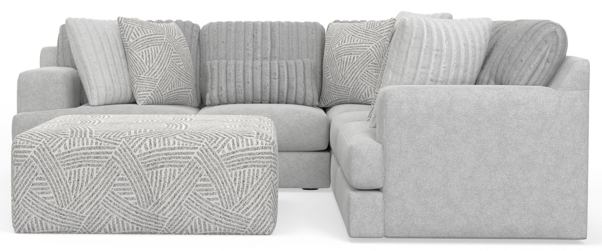 Logan - Upholstered Sectional With Comfort Coil Seating - 46" Cocktail Ottoman And Accent Pillows Included