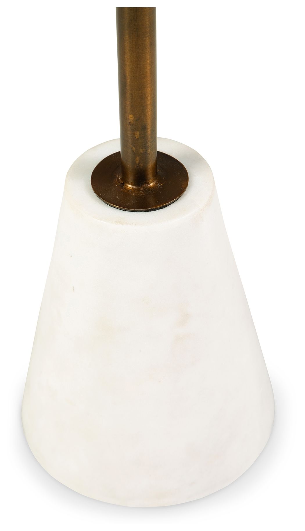 Caramont - Mesa auxiliar con base blanca - Acabado negro, blanco y dorado