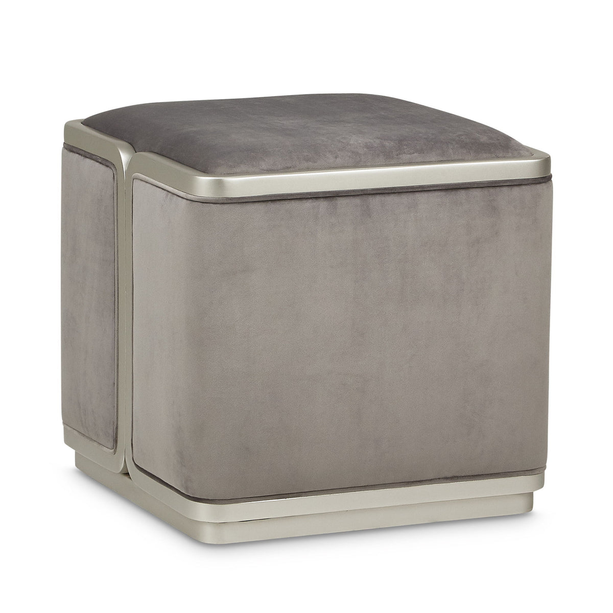 Linea - Ottoman - Gray Pearl / SilverMist