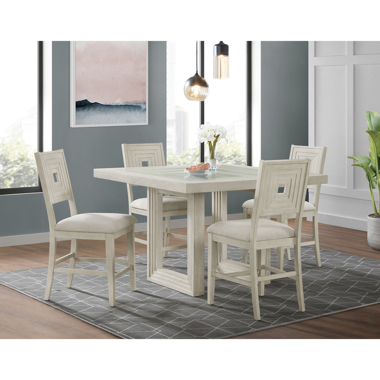Avalanche - Juego de Comedor Alto Cuadrado