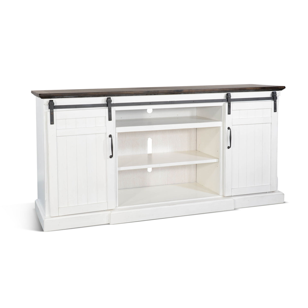 Carriage House - TV Console - Cottage White / Europen Dark