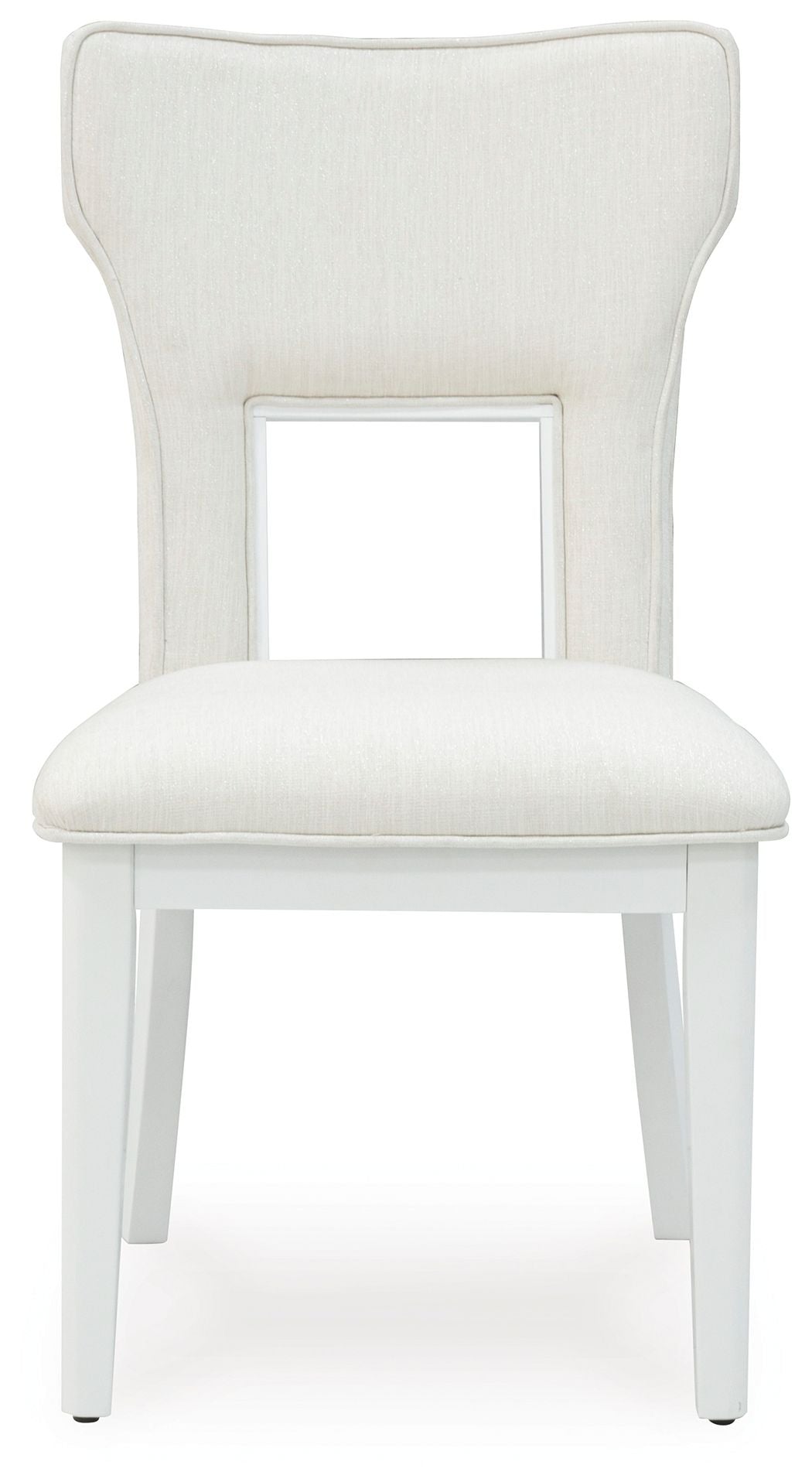 Chalanna - Silla lateral tapizada para comedor (Juego de 2) - Blanca