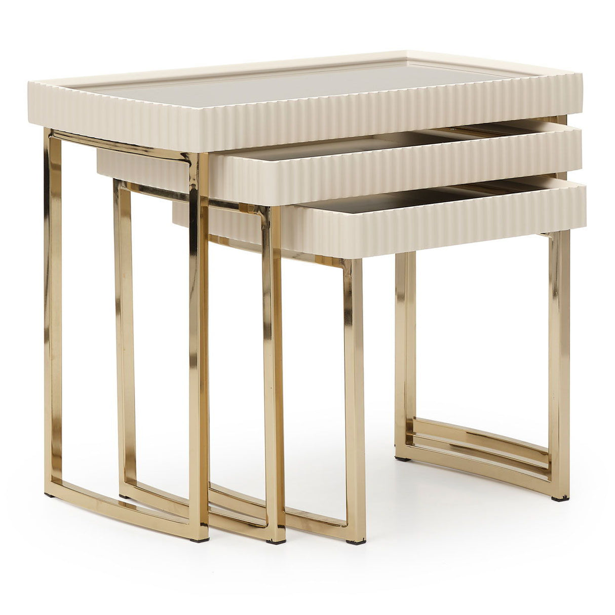 Lisbon - Nesting Tables (Set of 3) - Silken Matte Cream