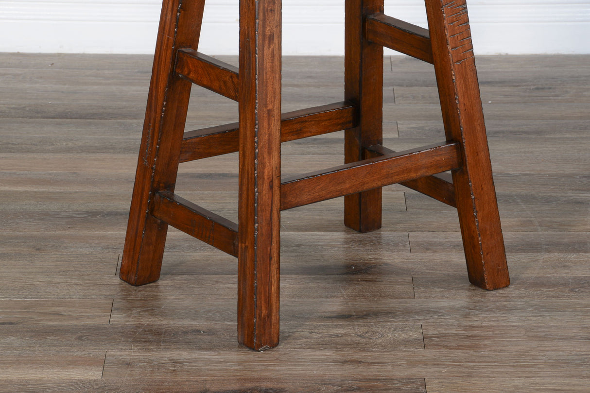 Tuscany - 24" Saddle Seat Stool With Wood Seat - Vintage Mocha