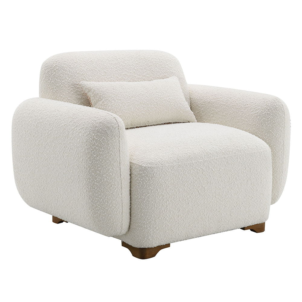 Darius - Silla con cojín - Bouclé beige