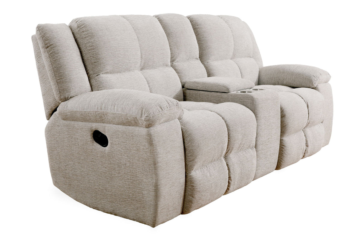 Buster - Sofá biplaza reclinable manual con consola