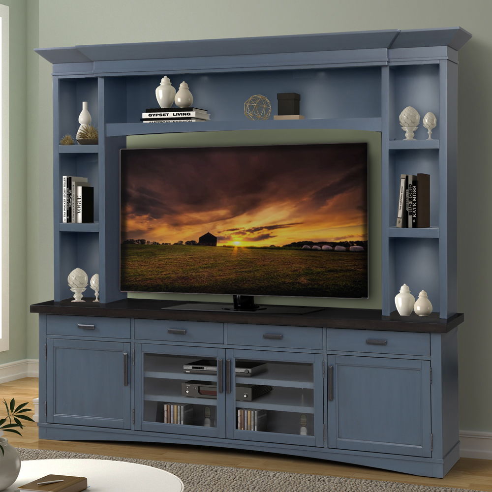 Americana Modern - TV Console with Hutch and LED Lights alternate view 4