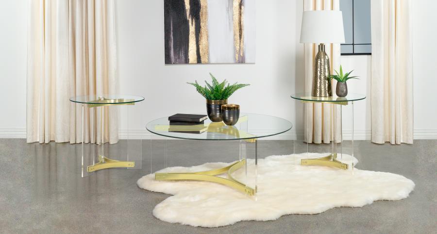 Janessa - Acrylic Coffee And End Table Set