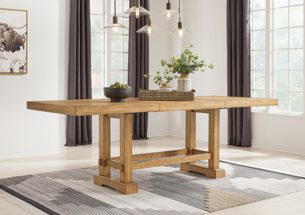Havonplane - Mesa de comedor rectangular extensible de altura de mostrador - Marrón