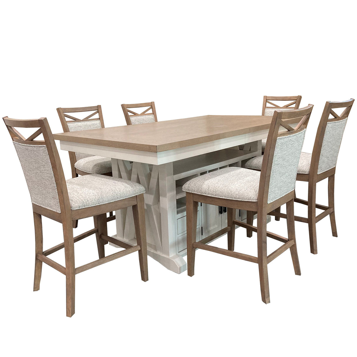 Comedor Moderno Americana - Mesa de Comedor Extensible a la Altura de la Encimera de la Isla - Algodón