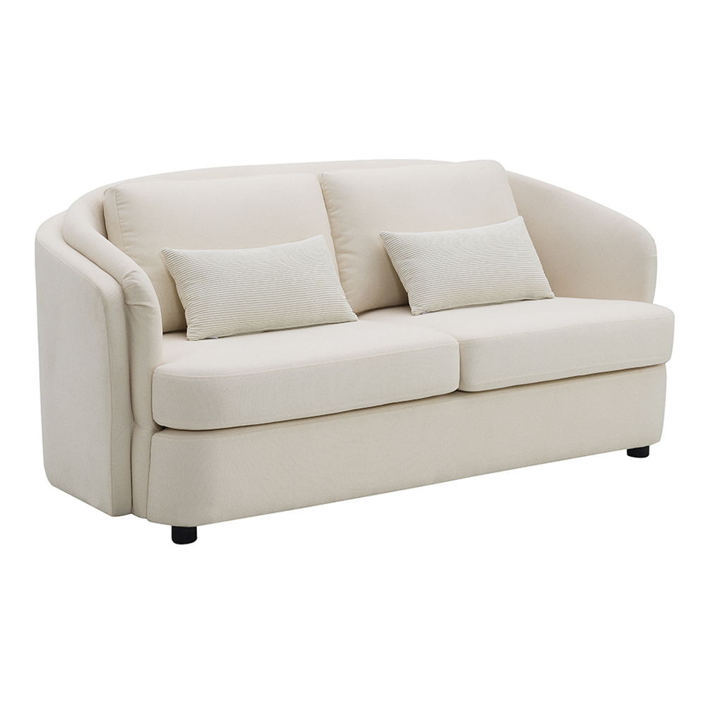 Mariko - Sofá de dos plazas con 2 almohadas - Lino beige