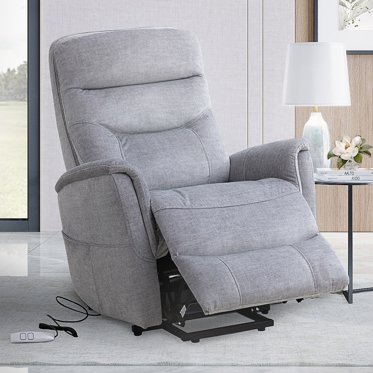 Gemini - Sillón reclinable eléctrico con reposacabezas articulado (juego de 2)