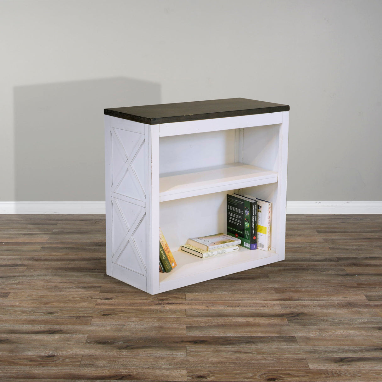Carriage House - 30" Bookcase / Desk Base - Cottage White / Europen Dark