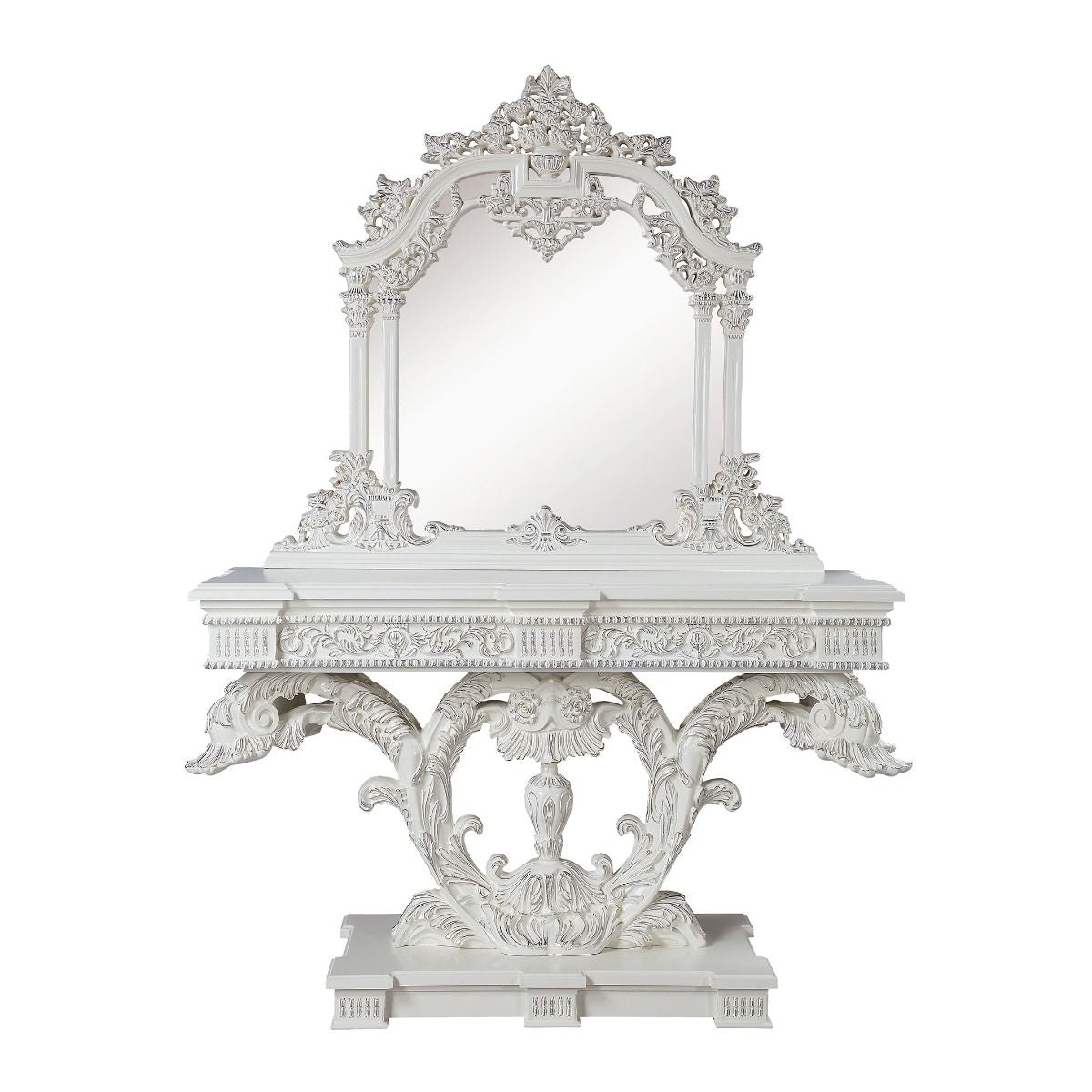 Vanaheim - Espejo - Acabado blanco envejecido - 137 cm
