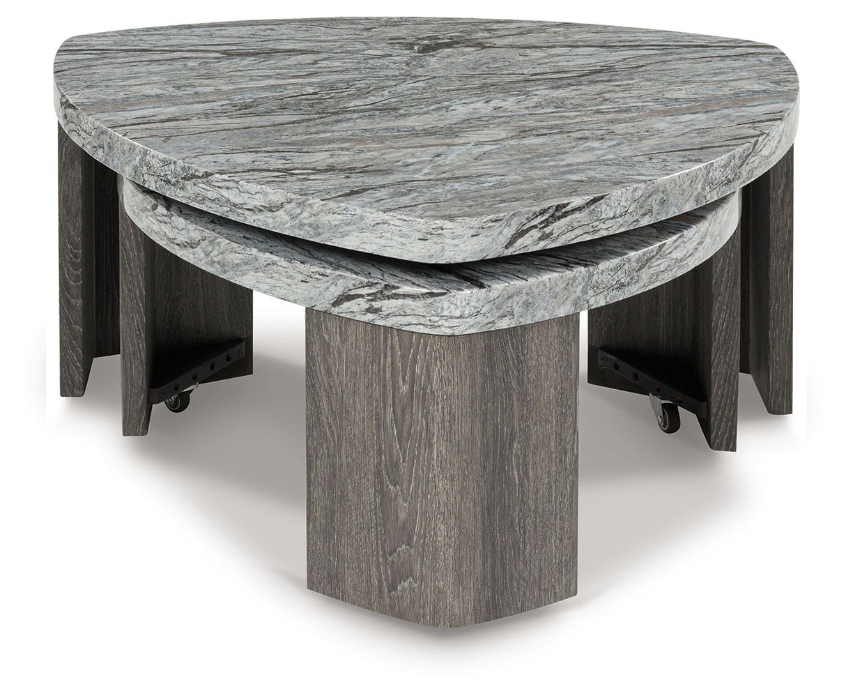 Surmour - Mesa de cóctel apilable - Gris / Marrón