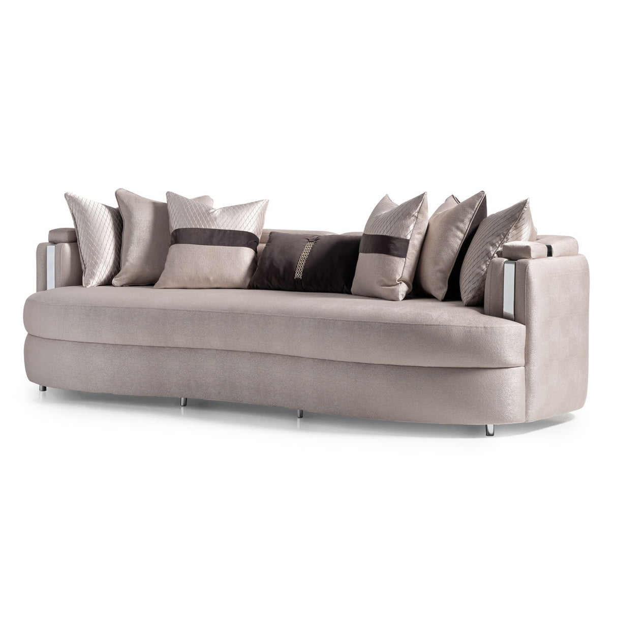 Carmela - Mansion Sofa - Zinc / Chrome