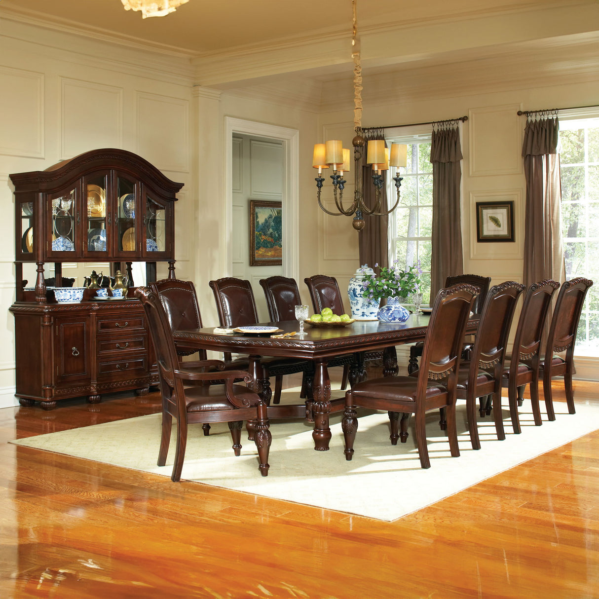 Antoinette - Ped Table With Leaf - Dark Brown alternate view 2