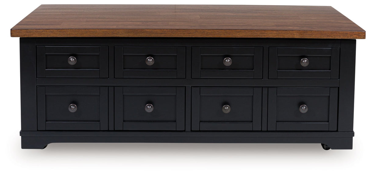 Wildenauer - Mesa de centro elevable - Marrón / Negro