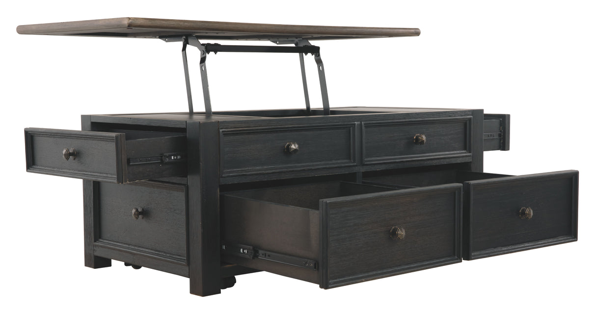 Tyler Creek - Mesa de centro elevable - Marrón grisáceo / Negro