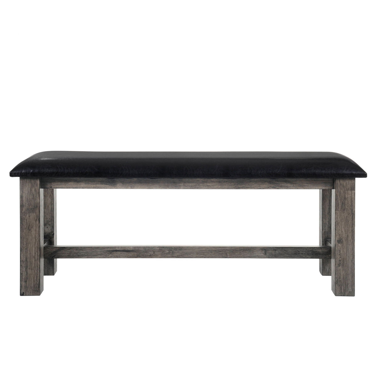 Nathan - Banco con asiento acolchado de PU - Roble gris