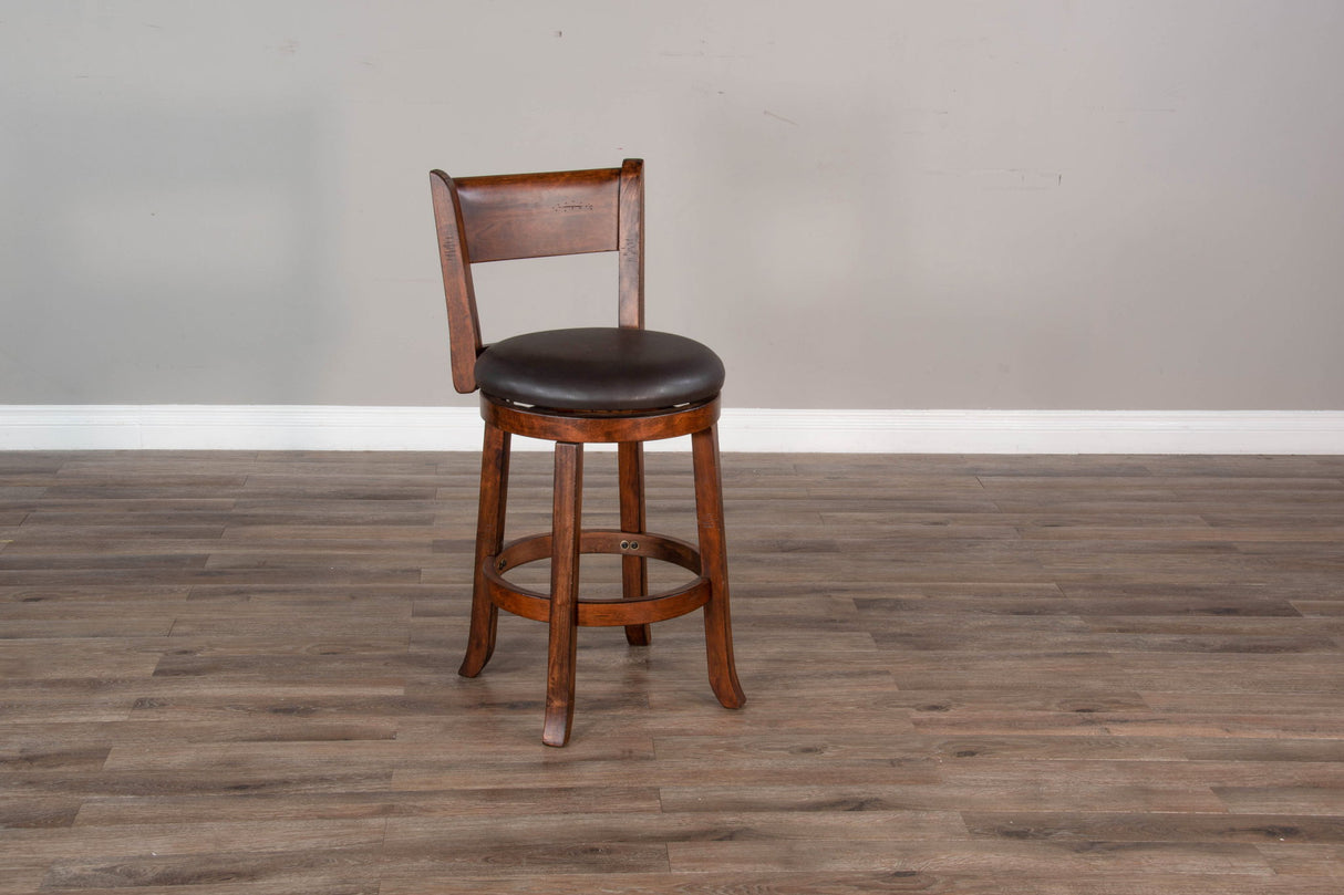 Tuscany - 24" Swivel Barstool With Cushion Seat & Back - Vintage Mocha / Black