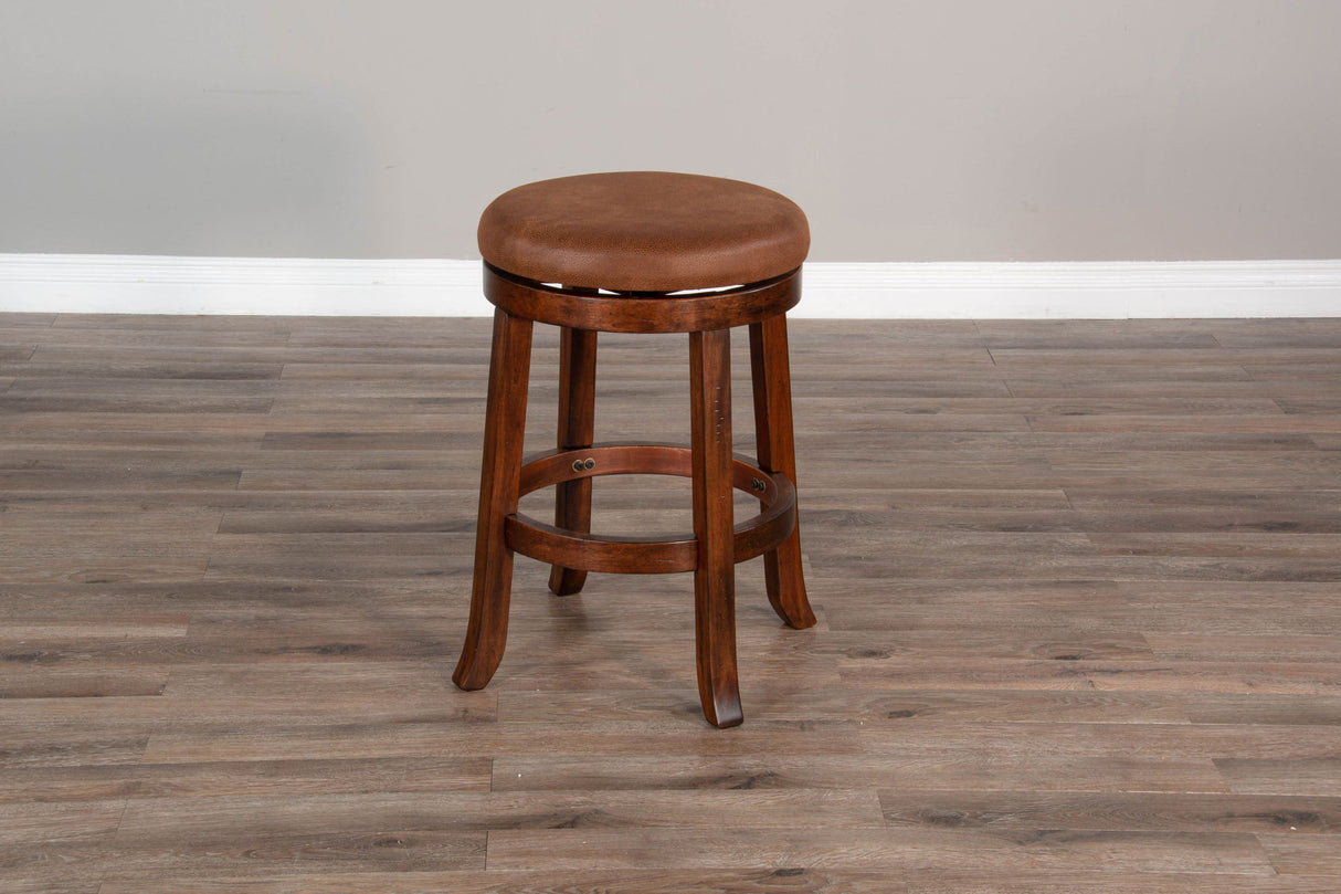 Santa Fe - 24" Swivel Stool With Cushion Seat - Dark Chocolate