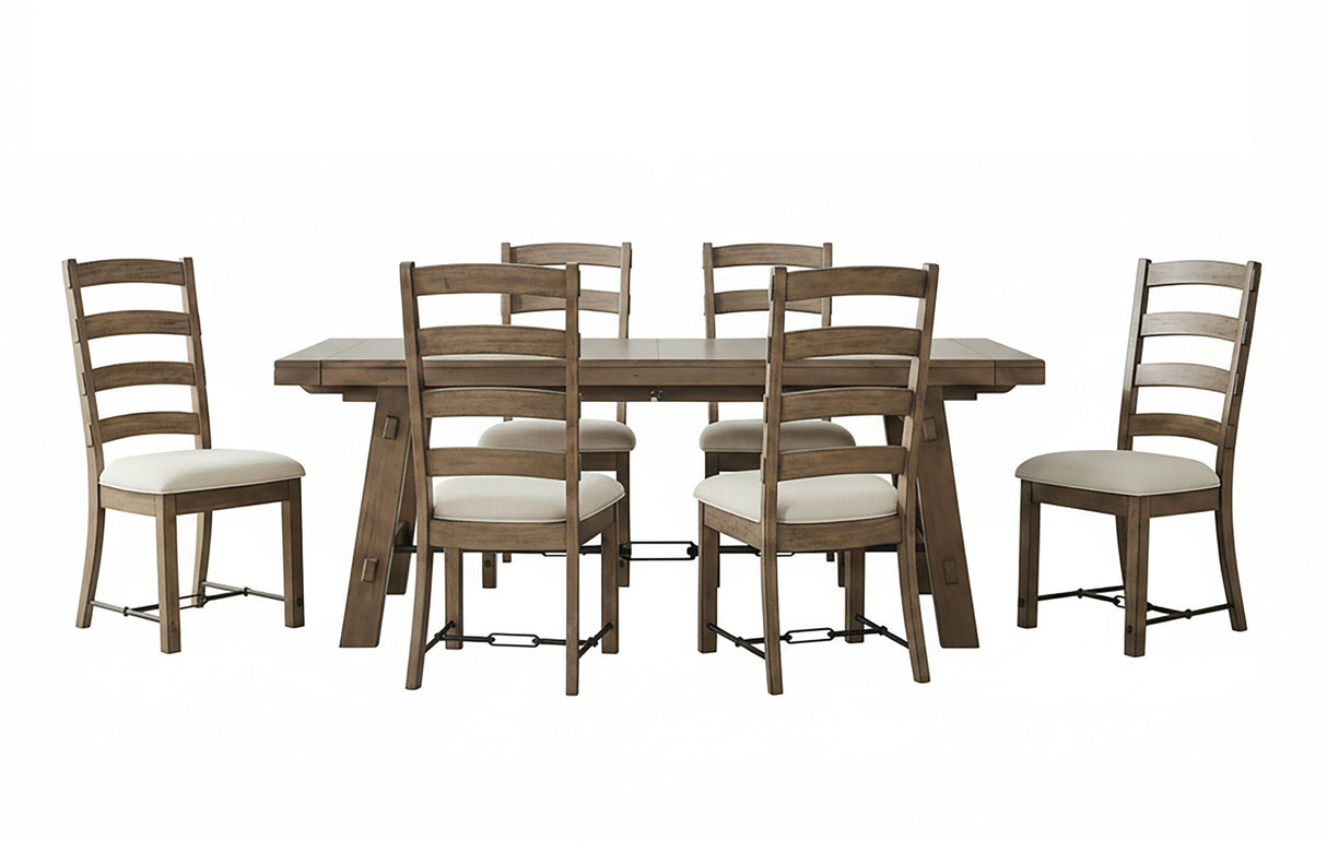 Doe Valley - Mesa de comedor de madera con extensiones y torniquete - Ante
