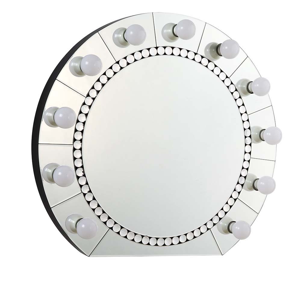Farai - Decoración de pared - Espejo y diamantes de imitación de cristal - 74 cm